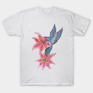 Lilies and bird T-Shirt